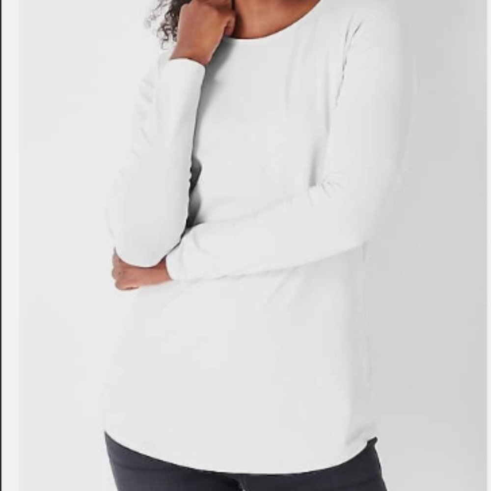 Pure Jill Stretch Cotton Long Sleeve Crew Neck Tee J Jill